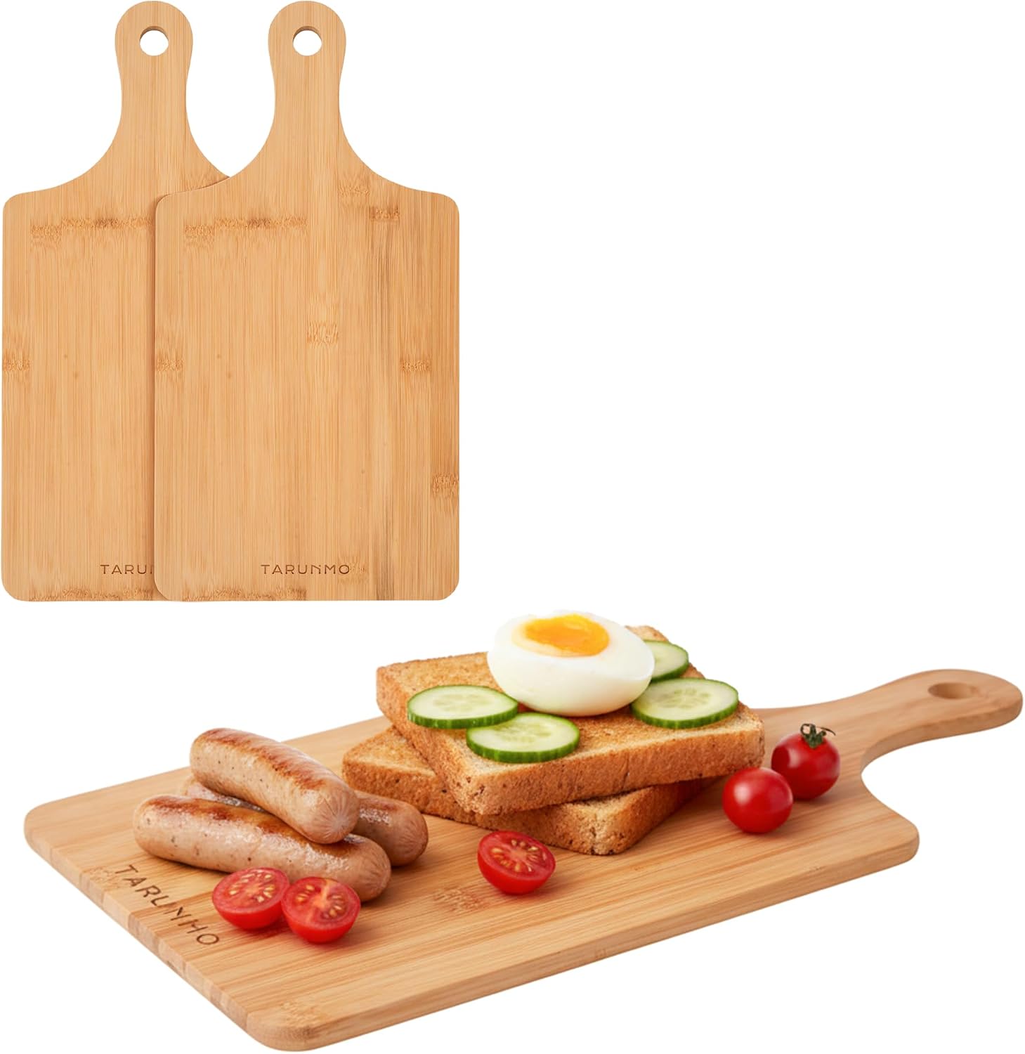 TARUNMO bamboo cutting boards with handles, 3 pack