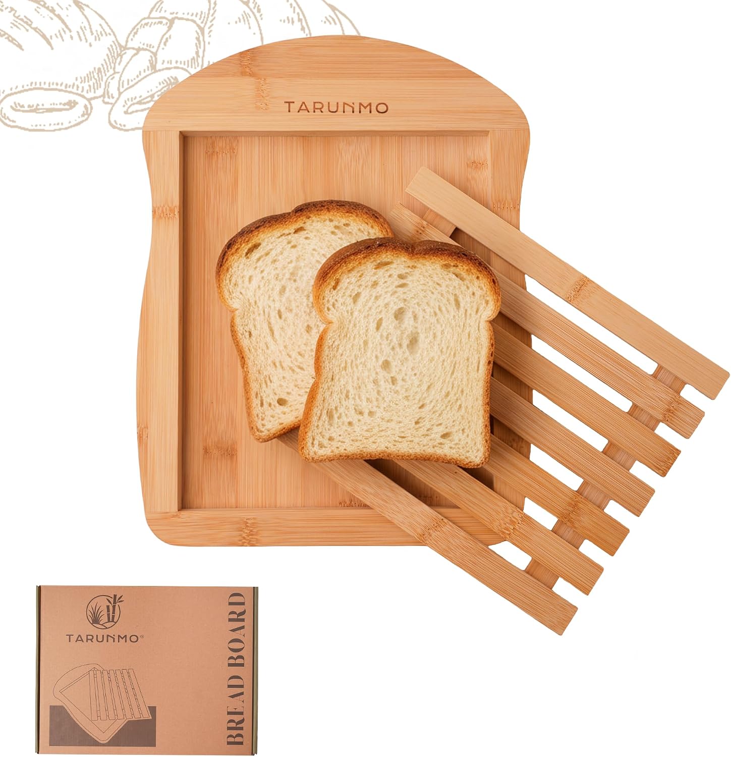 Bamboo grain detail on a TARUNMO serving board